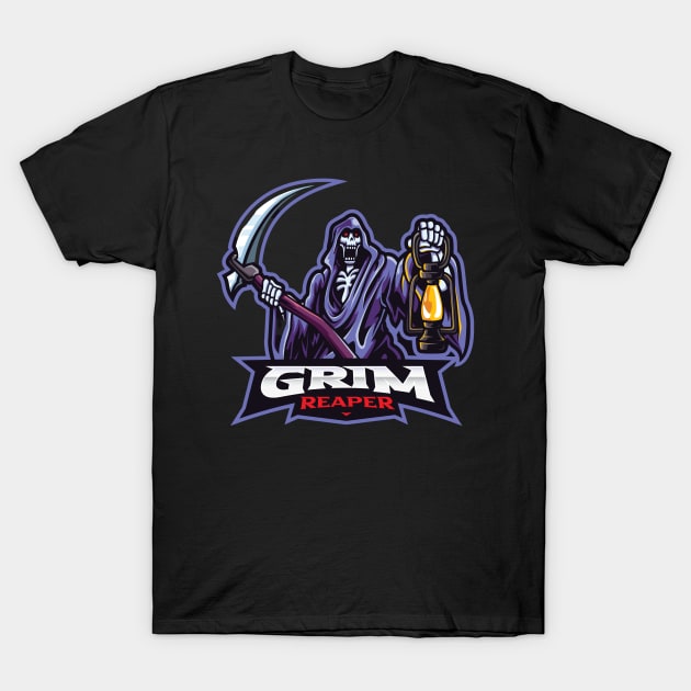 grim reaper mascot design T-Shirt by drydenshops